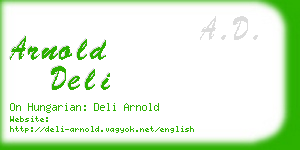 arnold deli business card